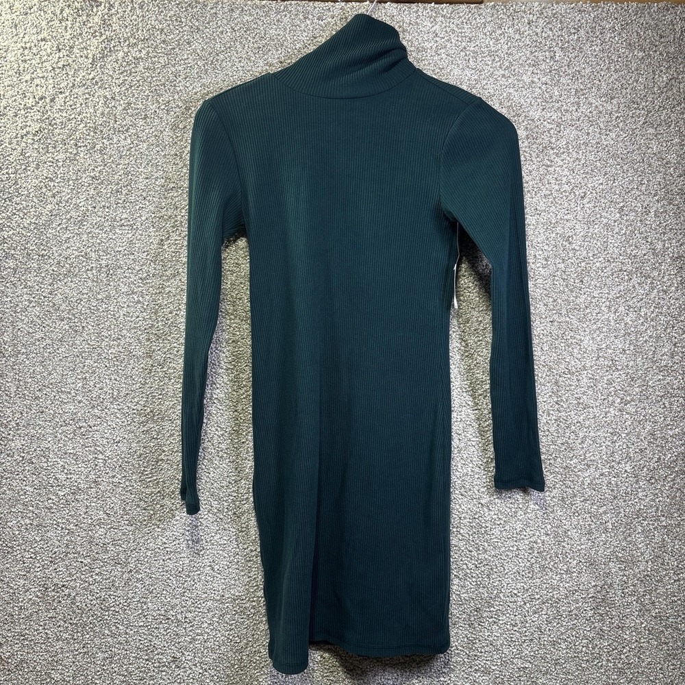 NWT Old Navy Sweater Dress Womens Small Green Ribbed Knit Turtleneck Long Sleeve